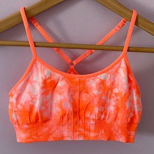 Ideology Tie-Dye Orange & White Sports Bra Size S